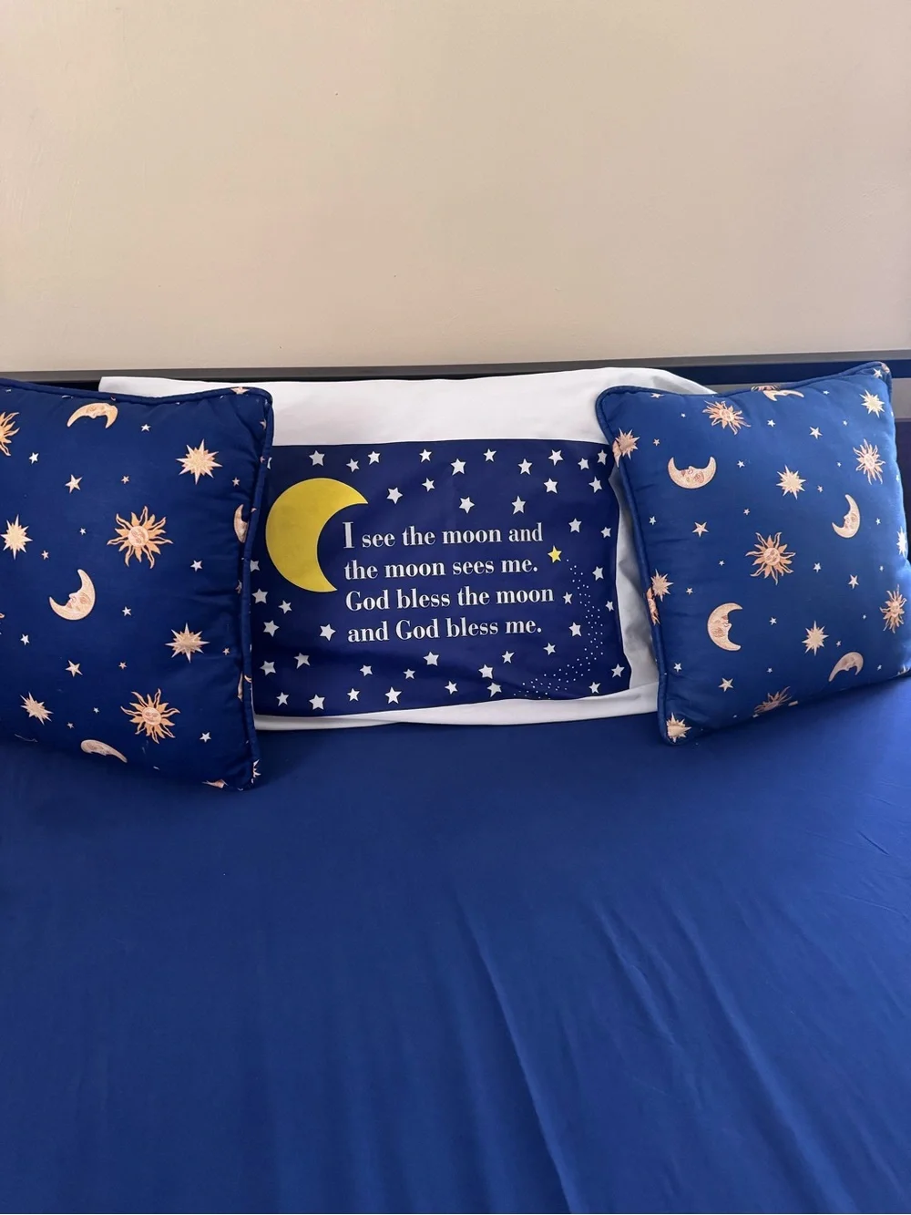 Vintage Celestial Moon & Stars Decorative Throw Pillows & Pillowcase - Navy Blue